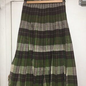 VINTAGE IN 'N OUTER PLEATED PLAID MIDI SKIRT SIZE 28